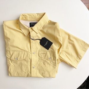Filson Twin Lakes Short Sleeve Sport Shirt Yellow Men’s Small Relaxed Fit New